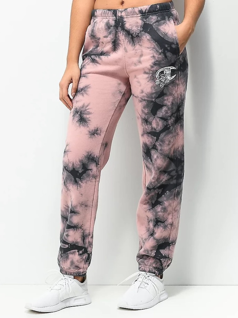 Champion Pink and Black galaxy Tie-Dye Joggers boyfriend fit size xs 80% cotton